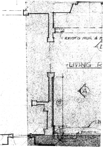 Plan detail showing walls at Elevation A. Note shaded and hatched walls.